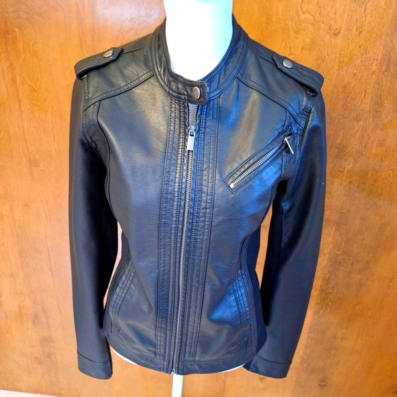 NWOT Black Pleather Jacket - Picture 2 of 6